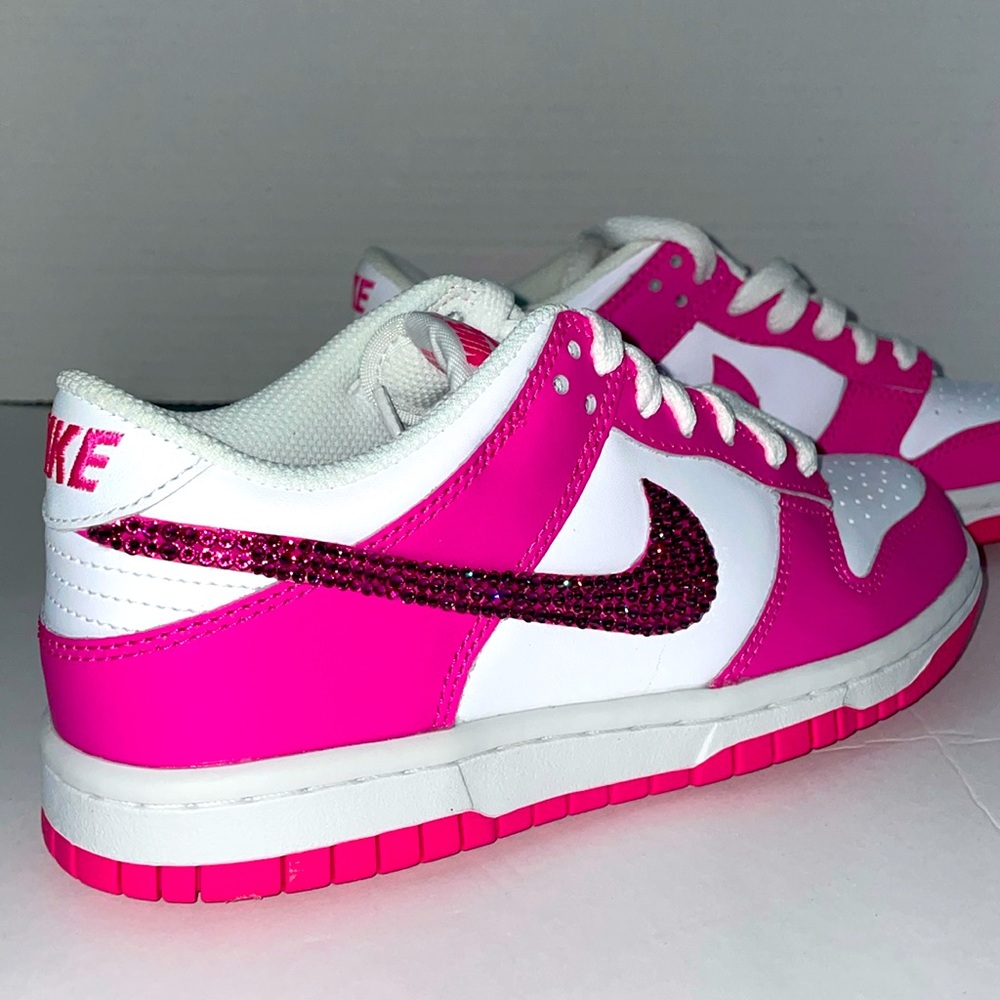 Nike Dunks Pink Hot Candy (Barbies) Pink Crystals Nike Dunks low Size 3.5Y